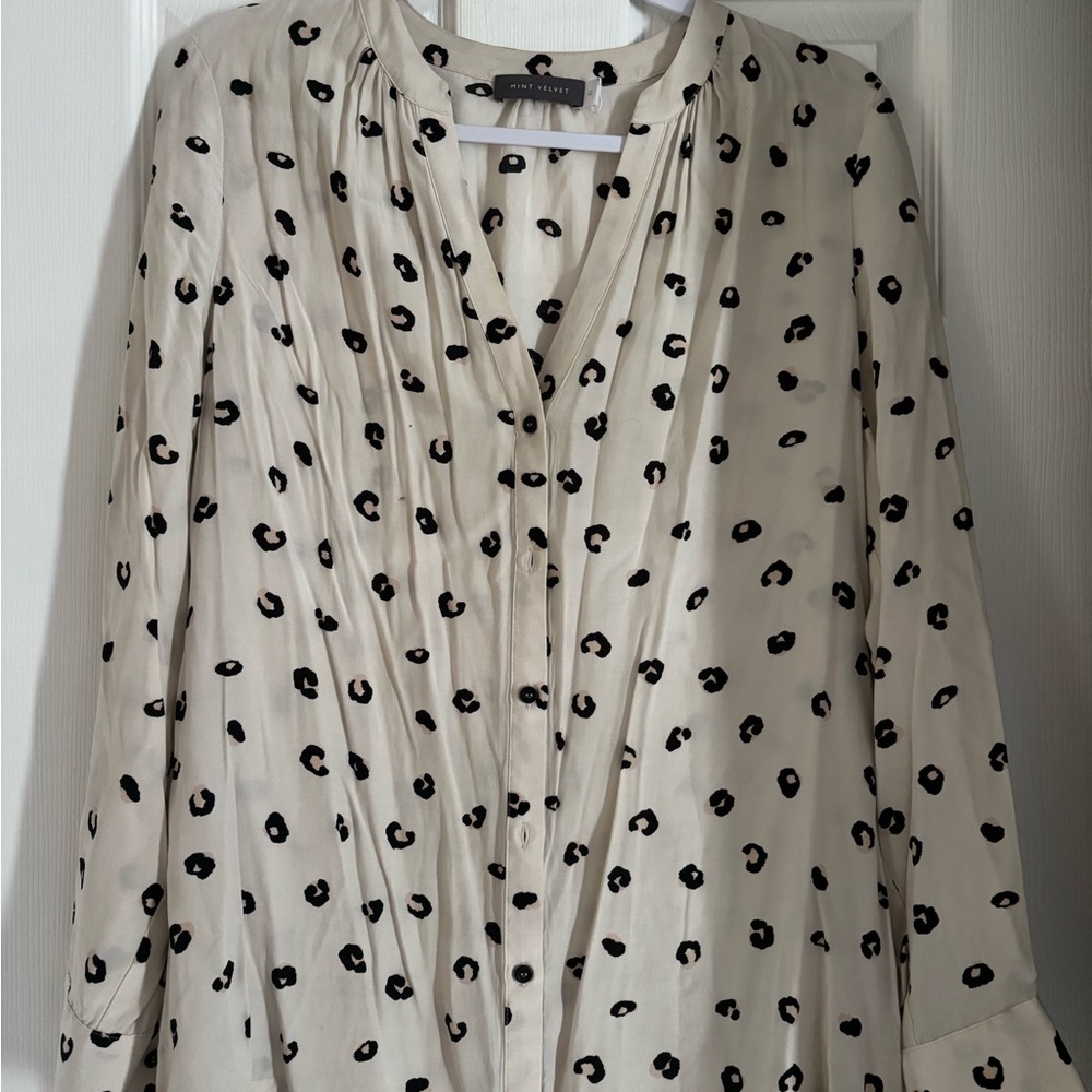Mint velvet leopard print dress blouse 
Size 12